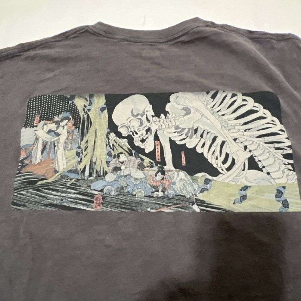UNIQLO UT Edo Ukiyo-e Japanese Pattern Utagawa Kuniyoshi Skull T-Shirt XXL Gray - Picture 6 of 9